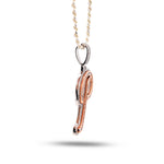 10K Gold Diamond Charm – Custom Two Tone Initial Letter P Charm with Baguette – 2.27 CTW