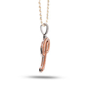 10K Gold Diamond Charm – Custom Two Tone Initial Letter P Charm with Baguette – 2.27 CTW