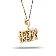 10K Gold Diamond Charm – Custom Two Tone Plug Charm with Baguette – 3.20 CTW