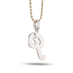 10K Gold Diamond Charm – Custom Two Tone Initial Letter P Charm with Baguette – 2.27 CTW