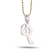 10K Gold Diamond Charm – Custom Two Tone Initial Letter P Charm with Baguette – 2.27 CTW