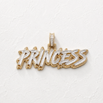 10K Gold Diamond Charm – Custom Princess Script Charm with Baguette – 2.93 CTW