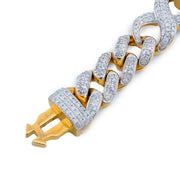 Diamond Cross Bracelet Cuban Infinity  & Round Stone Setting - 10KT Gold & 3.50 CTW