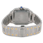 Custom Diamond Cartier 40MM Santos Watch – Iced Out Two Tone Gold Roman Dial – 13.00 CTW