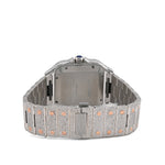 Custom Diamond Cartier 40MM Santos Watch – Iced Out Two Tone Rose Roman Dial – 13.00 CTW