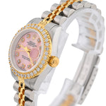 Custom Diamond Bezel Rolex 26MM DateJust Watch – Two Tone 10 Pointer Pink MOP Dial – 1.50 CTW