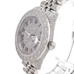 Custom Diamond Rolex 36MM DateJust Watch – Iced Out Flower Cluster All White Roman Dial – 12.00 CTW