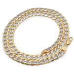 10K Gold Necklace – Flat Diamond Cut Cuban Link Chain 3MM – 22.0