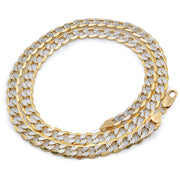 10K Gold Necklace – Flat Diamond Cut Cuban Link Chain 3MM – 22.0