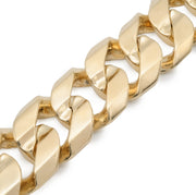 Flat Curb Cuban Bracelet Solid - 10KT Gold & 20MM
