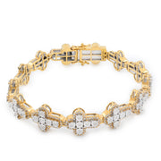 Diamond Cross Bracelet Illusion Round Stone Setting - 10KT Gold & 2.85 CTW