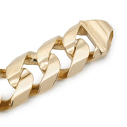 Flat Curb Cuban Bracelet Solid - 10KT Gold & 20MM