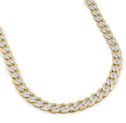 10K Gold Necklace – Flat Diamond Cut Cuban Link Chain 3MM – 22.0