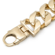 Flat Curb Cuban Bracelet Solid - 10KT Gold & 20MM