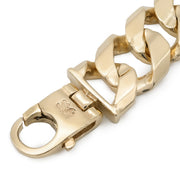 Flat Curb Cuban Bracelet Solid - 10KT Gold & 20MM