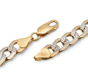 10K Gold Necklace – Flat Diamond Cut Cuban Link Chain 3MM – 22.0