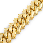 Diamond Cuban Bracelet Two Row Stone Setting - 10KT Gold & 11.52 CTW