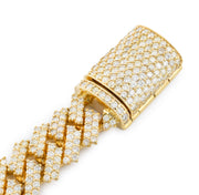 Diamond Cuban Bracelet Two Row Stone Setting - 10KT Gold & 11.52 CTW