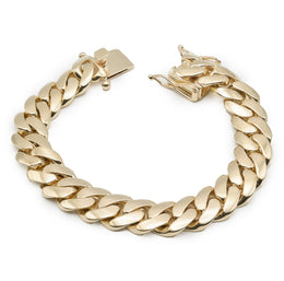 Miami Cuban Bracelet Solid - 10KT Gold & 6MM - 14MM