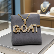 10K Gold Diamond Charm – Custom Goat with Baguette & Round Setting – 2.70 CTW