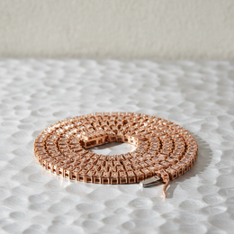 10K Gold Diamond Necklace – Tennis Baguette Invisible Setting – 3.50 CTW