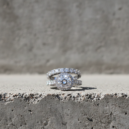 14K Gold Lab Diamond Engagement Ring – Round Solitaire with Halo Split Shank Pave – 3.93 CTW