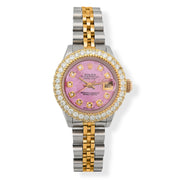 Rolex DateJust 26MM Diamond Bezel - Pink Mop 10-Pointer Dial & 1.50 CTW