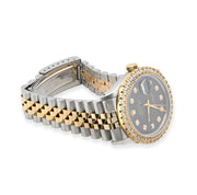 Rolex DateJust 36MM Diamond Bezel - Black 10-Pointer Dial & 2.00 CTW