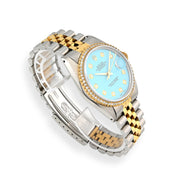 Rolex DateJust 36MM Diamond Bezel - Tiffany Blue 10-Pointer Dial & 2.00 CTW