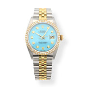 Rolex DateJust 36MM Diamond Bezel - Tiffany Blue 10-Pointer Dial & 2.00 CTW