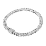 925 Sterling Silver Diamond Bracelet – Cuban Link Round Cluster Setting – 2.90 CTW